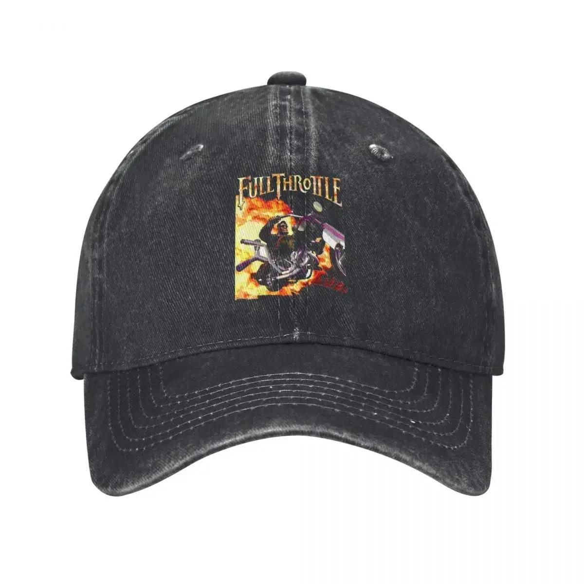 Retro Full Throttle Baseball Cap Unisex Distressed Cotton Sun Cap Motorbike Outdoor Summer Caps Hat One Size
