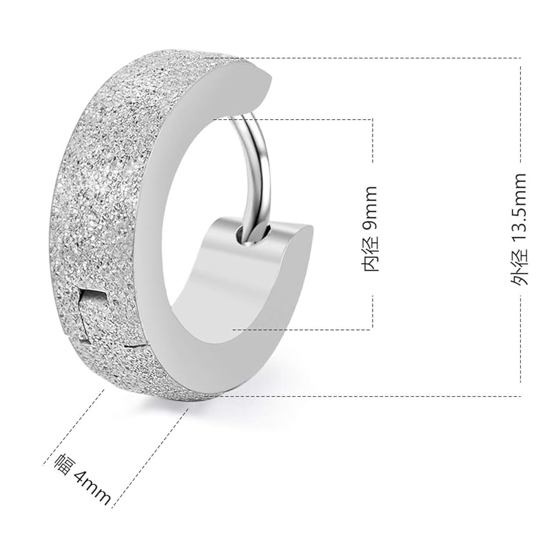 Umiwe hoop earrings men's ladies set of 4 surgical stainless steel Allergy free for both ears Popularity cool simple ring earrings earrings