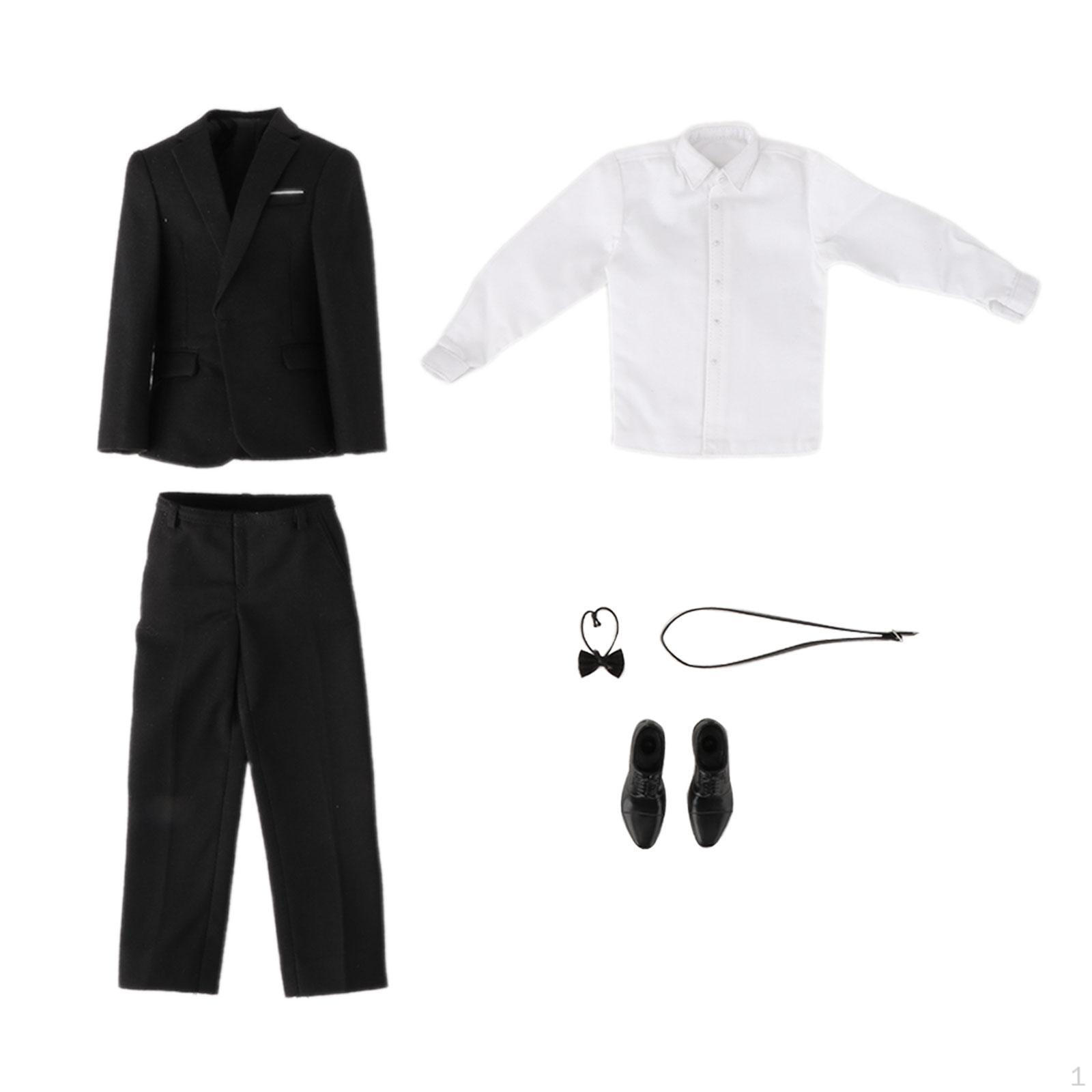 

Комплект одежды для мужской куклы 1/6, полный костюм для 12-дюймовых фигурок чёрный