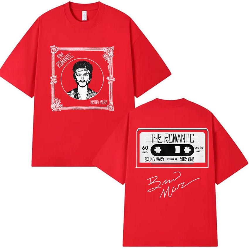 

Bruno Mars The Romantic Tour 2026 Summer Mens Leisure Luxury Fashion Cotton Tshirt Mens Retro Hip Hop Clothing Tshirt S