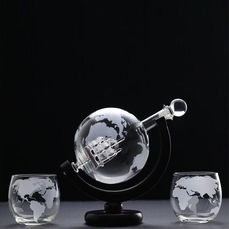 Creative Globe Skull Crystal Wine Decanter Set 850ml
