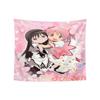 1Pc Madoka Magica Anime Girl Tapestry 2D Polyester Wall Hanging Pink Anime Girl Group Decor For Bedroom Dorm Fan Gift