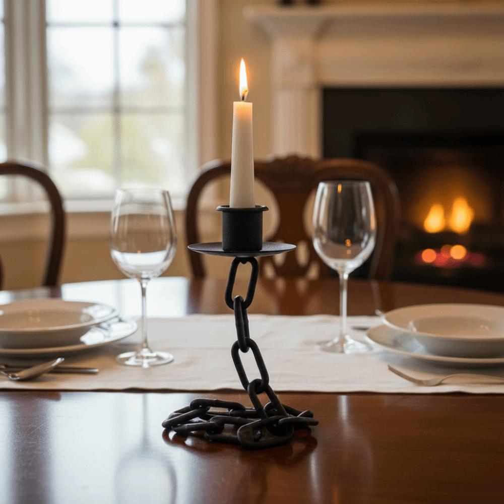 Industrial Style Dark Style Candle Holder Gothic Candle Stand Dinning Table Centerpiece Bedside