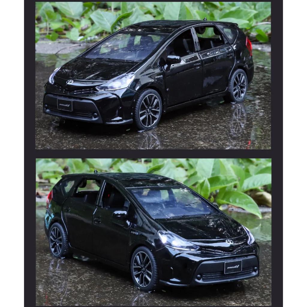 1/32 TOYOTA PRIUS Alloy Car Model Diecast Metal Vehicles Car Model Sound and Light Simulation Collection Childrens Toy Gift