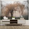 Autumn Willow Tapestry Wall Hanging Nature Landscape Bohemian Aesthetic Room Home Decor Background Cloth