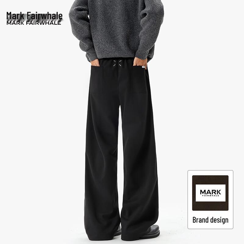 Mark Fairwhale Men s Retro Wool-Blend Wide-Leg Pants XL