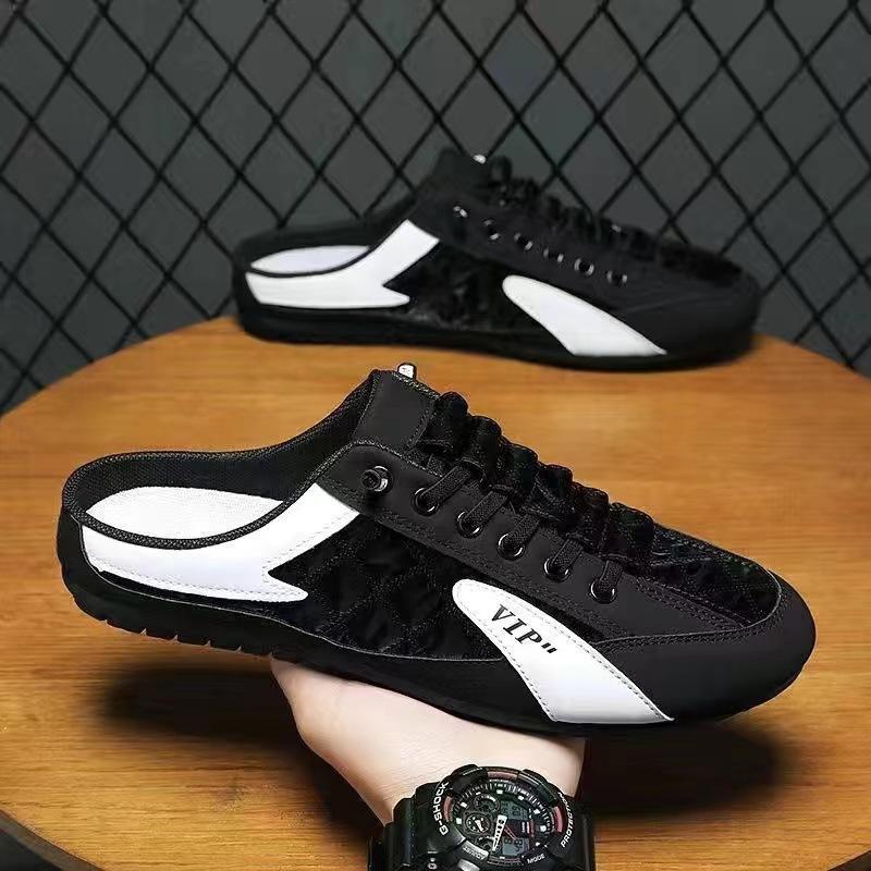 

Очень большой размер Forrest Gump обувь сумка голова полутапочки дышащая сетка одна педаль повседневная обувь для скейтборда мужская обувь для вождения ленивая обувь 44