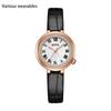 Women's Quartz Watch Simple Dial Diamond Roman Scale Light Luxury Women's Quartz Watch