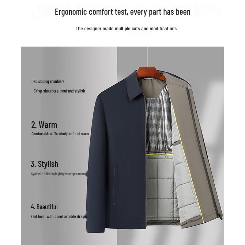 ROMON Men's Autumn/Winter Padded Hooded Jacket