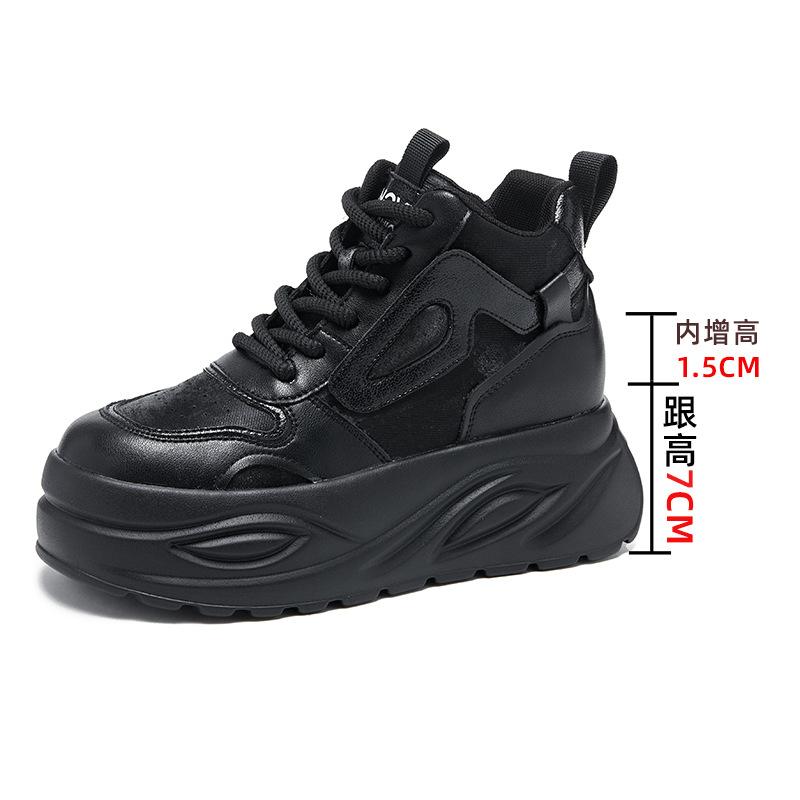 

High-top platform white shoes inner height increase casual dad shoes children s new versatile women s shoes autumn and winter 2025 board shoes 40