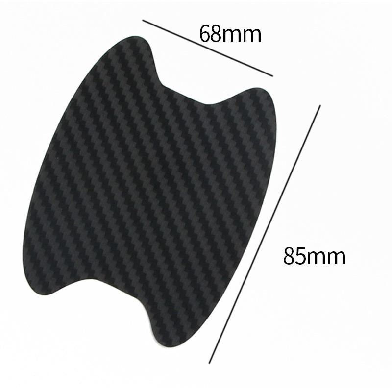 4 pegatinas de fibra de carbono para manija de puerta de coche, película protectora transfronteriza.