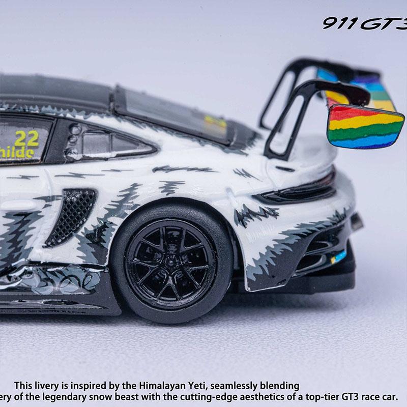 IVQR6 Pre-Sale Elowen Art 1:64 Porsche 911 Gt3 R Himalayan Yeti Snow Livery Limited Edition 500pcs Diecast Model Collectible Boys Toys