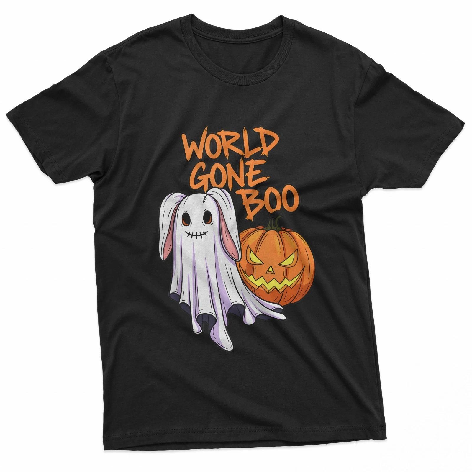 Spooky Ghost Bunny Plush Pumpkin Halloween Creepy T-Shirt L