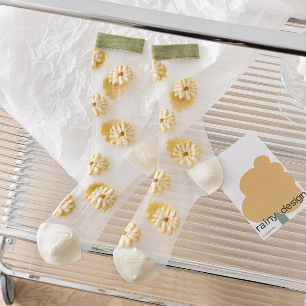 

Ультратонкие носки из хрустального шелка, прозрачные длинные носки, модные кружевные носки, лето 2