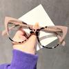 New Women Glasses Frame Cat Eye Flat Mirror Fashion Eyeframe Retro Anti Blue Light Trendy Man Decorative Glasses Plain Eyewear
