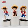 One Piece 3pcs Anime Monkey D Luffy Action Figure Toy Collectible Doll Model
