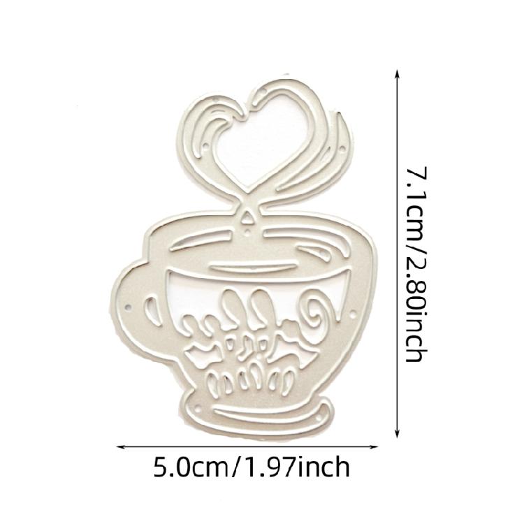 Heart Coffee Metal Cutting Dies Card Emboss DIY Photo Album Template Scrapbook
