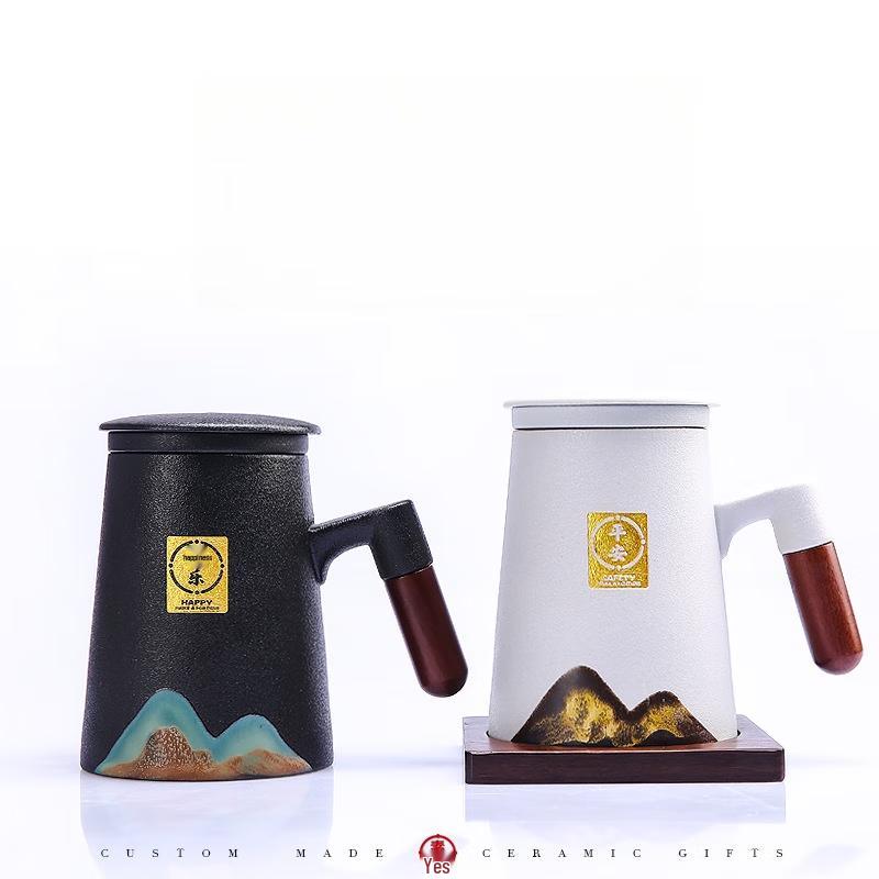Ceramic Tea Mug with Infuser & Lid