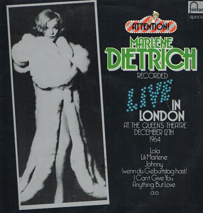 LP Record MARLENE DIETRICH - Attention! Marlene Dietrich Recorde 6444101 Fontana 1973 Germany Pop Used
