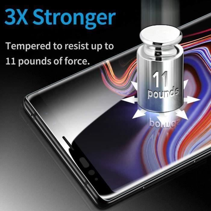 Film Samsung Note 9, Couverture Intégrale 3D, Galaxy Note9 Protection Ecran Film Verre Trempé pour Samsung Galaxy Note 9(Noir,2 pack