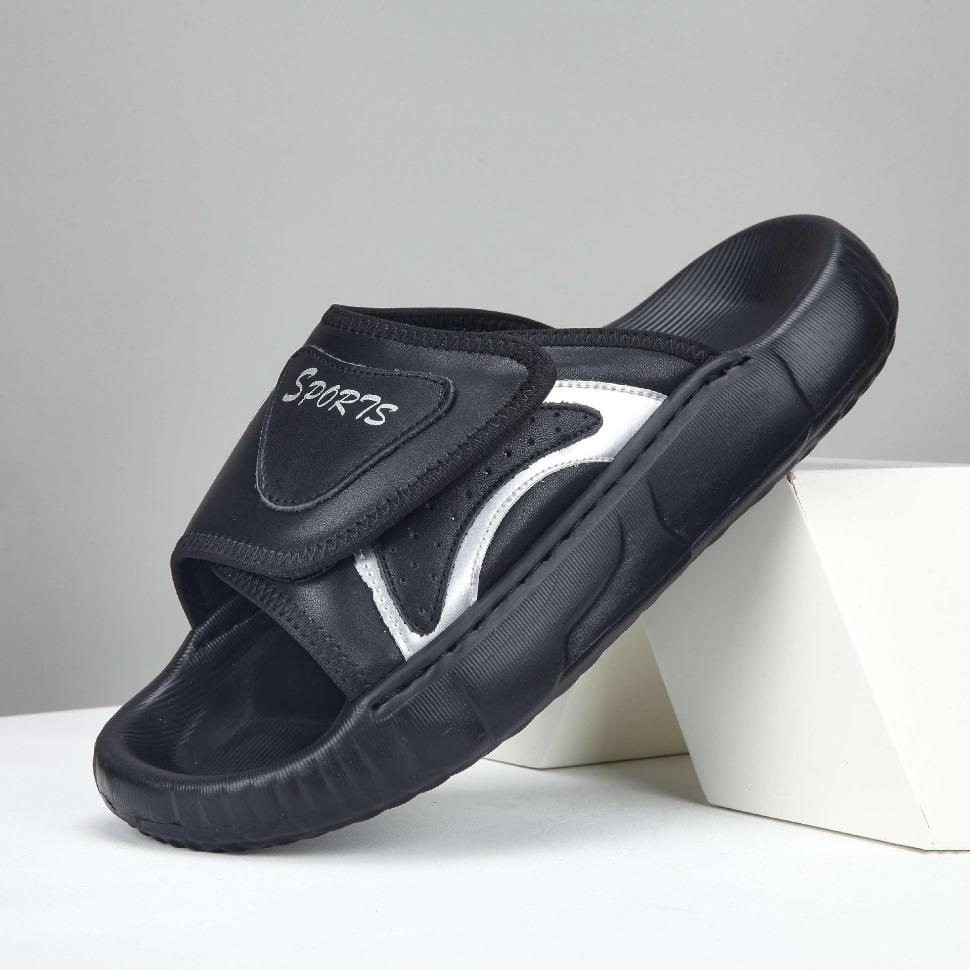 Men s Trendy Cowhide Flip-Flops: Stylish, Versatile, Non-Slip Outdoor Sandals for Summer 2025. 40 чёрный