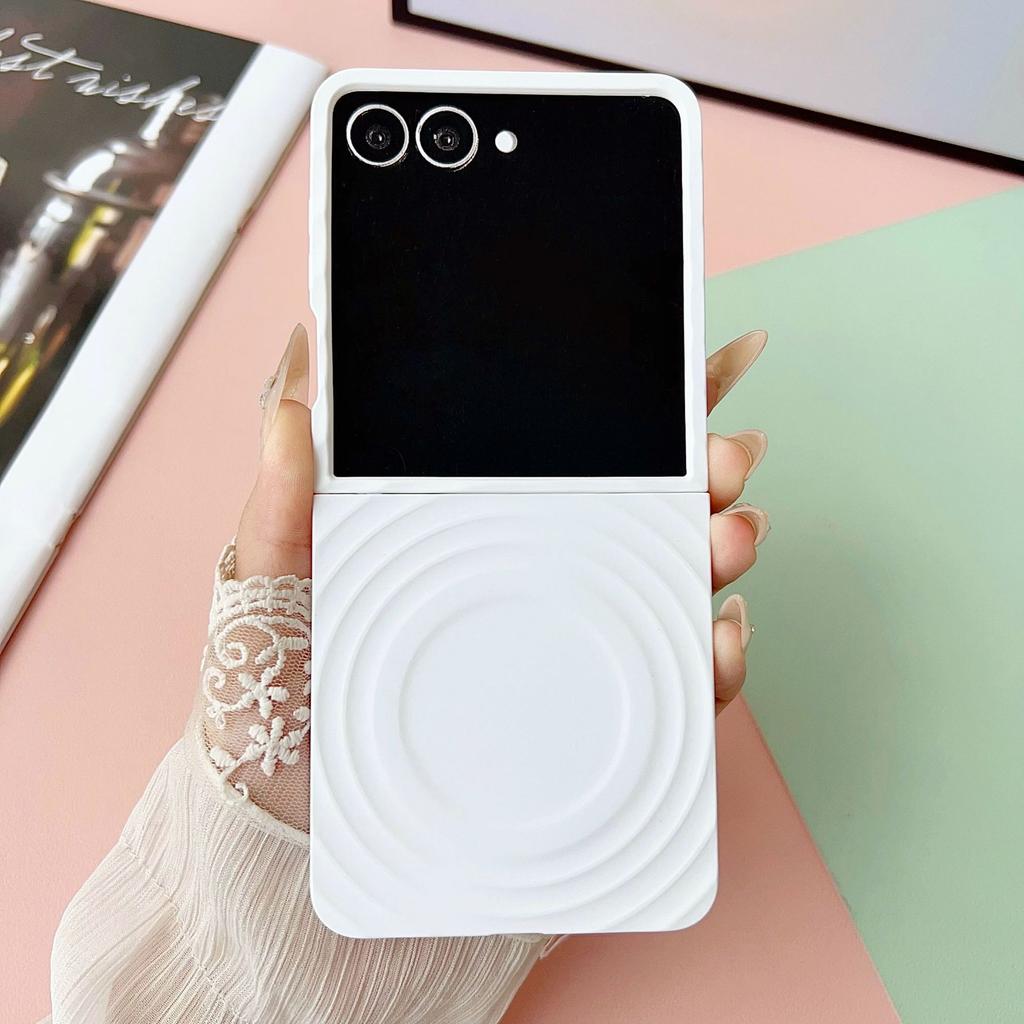 Suitable for Samsung Zflip7 Mobile Phone Case Magnetic Wave Absorbing Pattern ZFlip6 5 Folding Screen PC Skin Feeling Anti Fall Protection Case