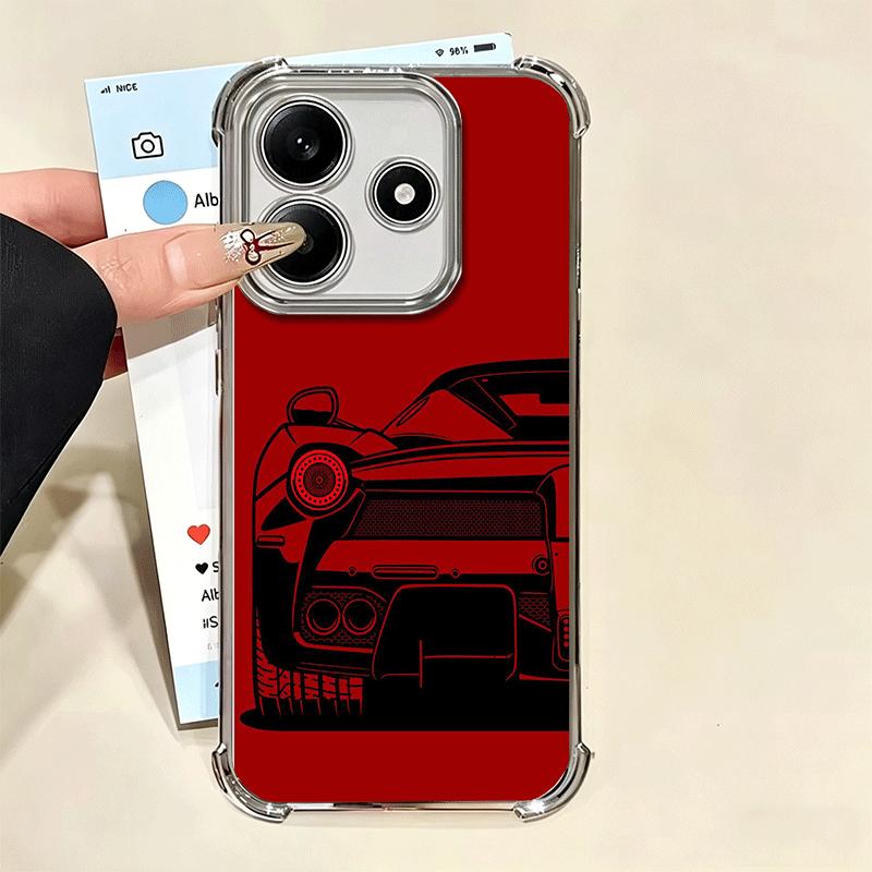 Super Sports Car Simple Desgin Soft Phone Case For Xiaomi Redmi Note 14 15 Pro Plus 13 12 11S 11T 5G 10 9S 9 Plating Anti-Fall F