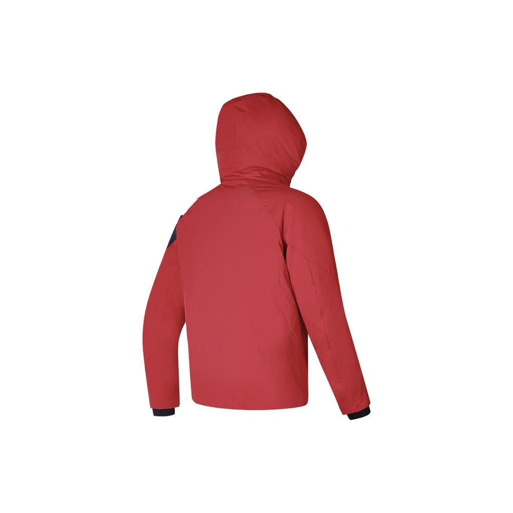 FILA Color Block Logo Printed Hooded Down Ski Jacket Men Jackets Red A11M346918F-RD