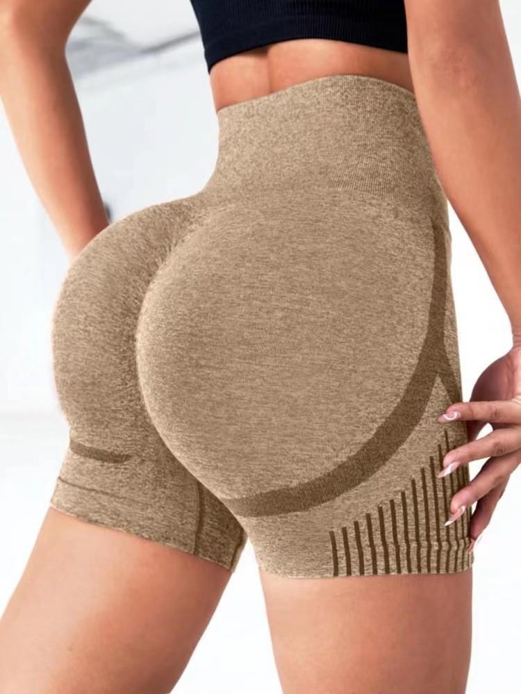 

Seamless High Waist Peach-Enhancing Quick-Dry Running Yoga Shorts for Women L/XL хакі