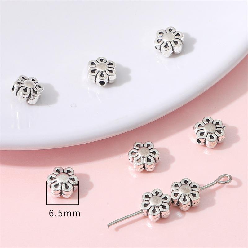 Antique Silver Alloy Heart, Flower & Butterfly Pendant for DIY Retro Jewelry Making