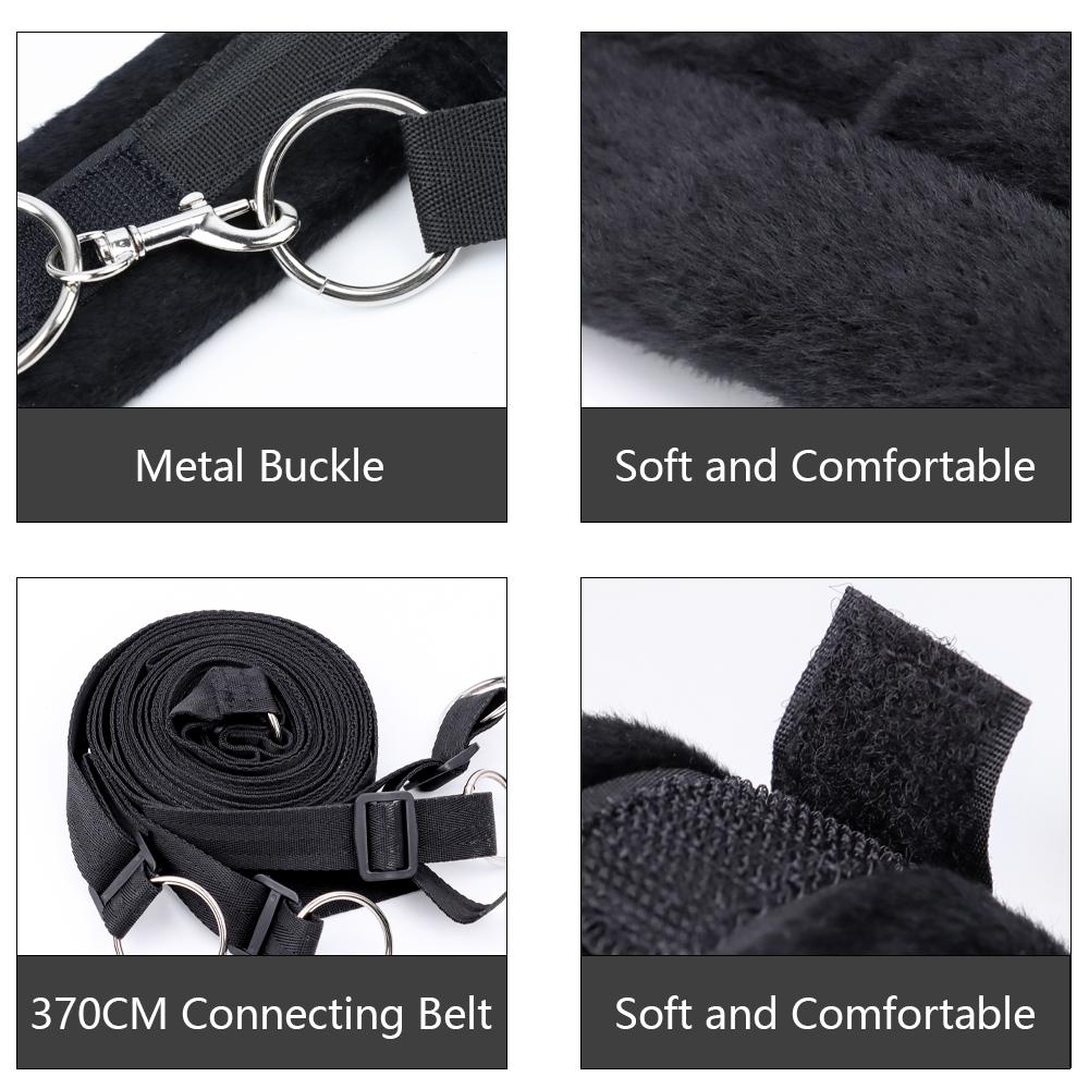 Bettfesseln BDSM-Set Verstellbare Riemen Hand- & Fußfesseln Sex Bondage Spiel für Frauen und