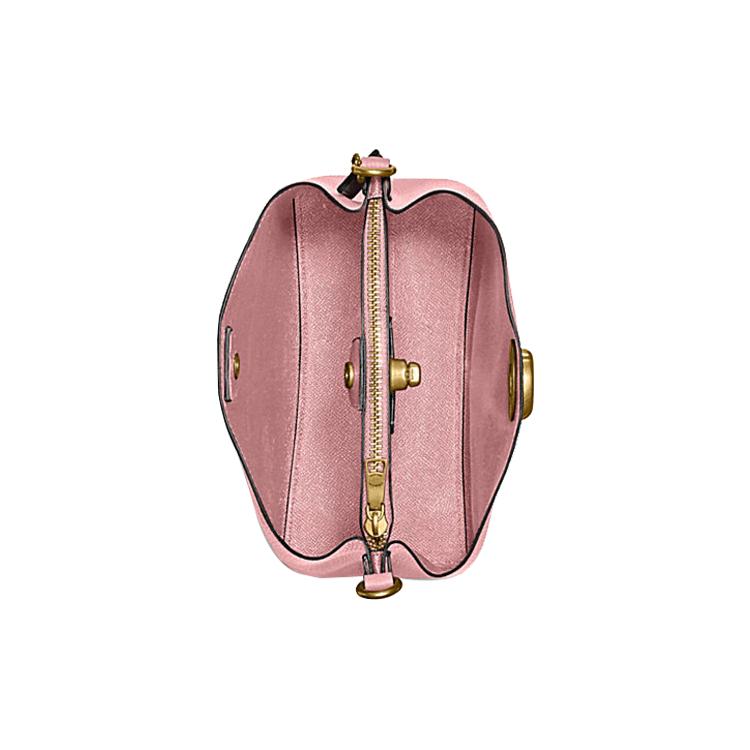 New COACH Willow Pebbled Grained Leather Bucket Bags Handbag Crossbody Bag Women's Pink C3766-B4VI6