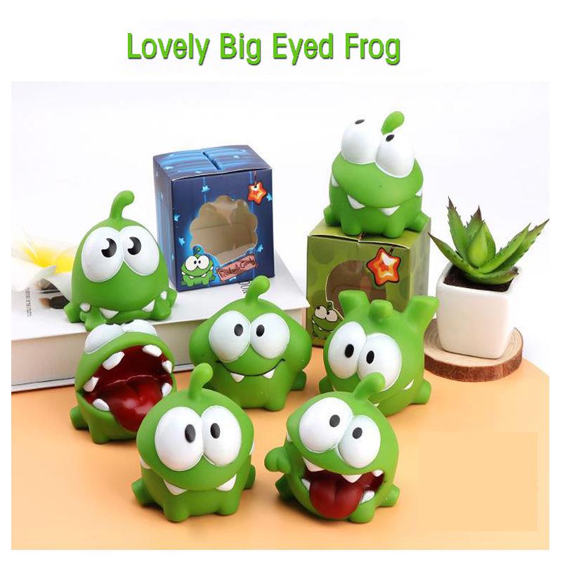 1 Stück Kawaii Seilschneider Große Augen Frosch Puppe Spielzeug Plüschtier Quetsch Geräusch PVC Grüne Bohne Frosch Kinderspielzeug Weihnachtsgeschenk