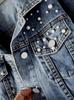 Trendy Women's Plus Size Pearl Embellished Denim Jacket