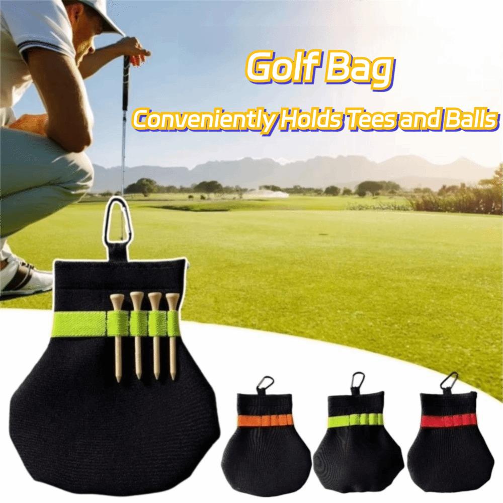Golf Equipment Terylene Golf Tee Bag Metal Clip Spacious Golf Ball Pouch Golf Accessories Golf Training