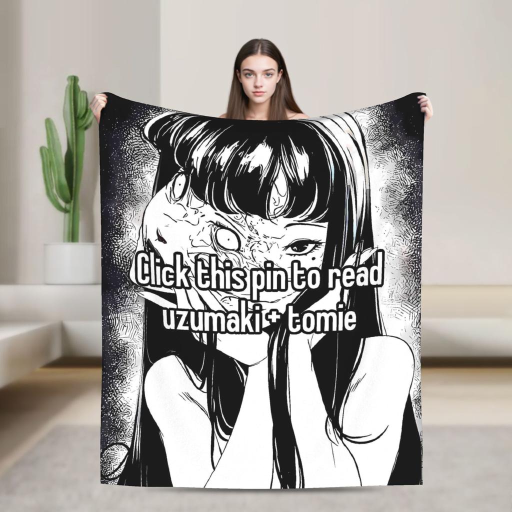 Tomie Junji Ito Blanket  Soft Fashion Plush Throw Blanket For Couch Chair Sofa Bed Travel Flannel Bedspread Bed Cover