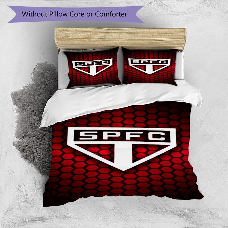 Paulo Fc Emblem Printed Pattern Duvet Cover Set – Includes 1 Duvet Cover and 2 Matching Pillowcases Bedroom Decor Christmas Gifts