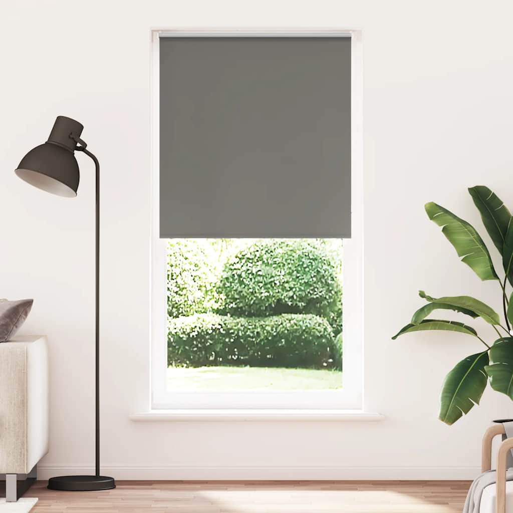 Blackout Roller Blind Grey 95x230 cm Fabric Width 90.7 cm Polyester
