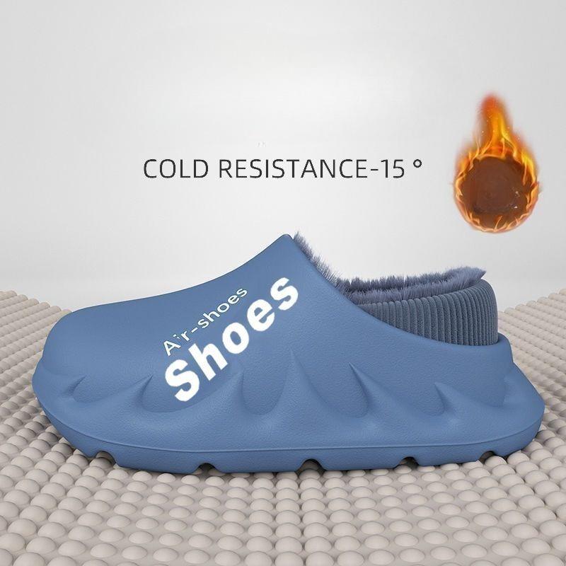 Men's New Style Closed-toe Outdoor Anti-slip Eva Waterproof Cotton Shoes for Home Wear, Also Available As A Couple's Cold-proof Option