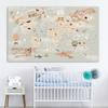 Cartoon Ocean Animal World Map Wall Art Canvas Painting Nordic Posters And Prints Nursery Wall Pictures For Kids Room Decoration