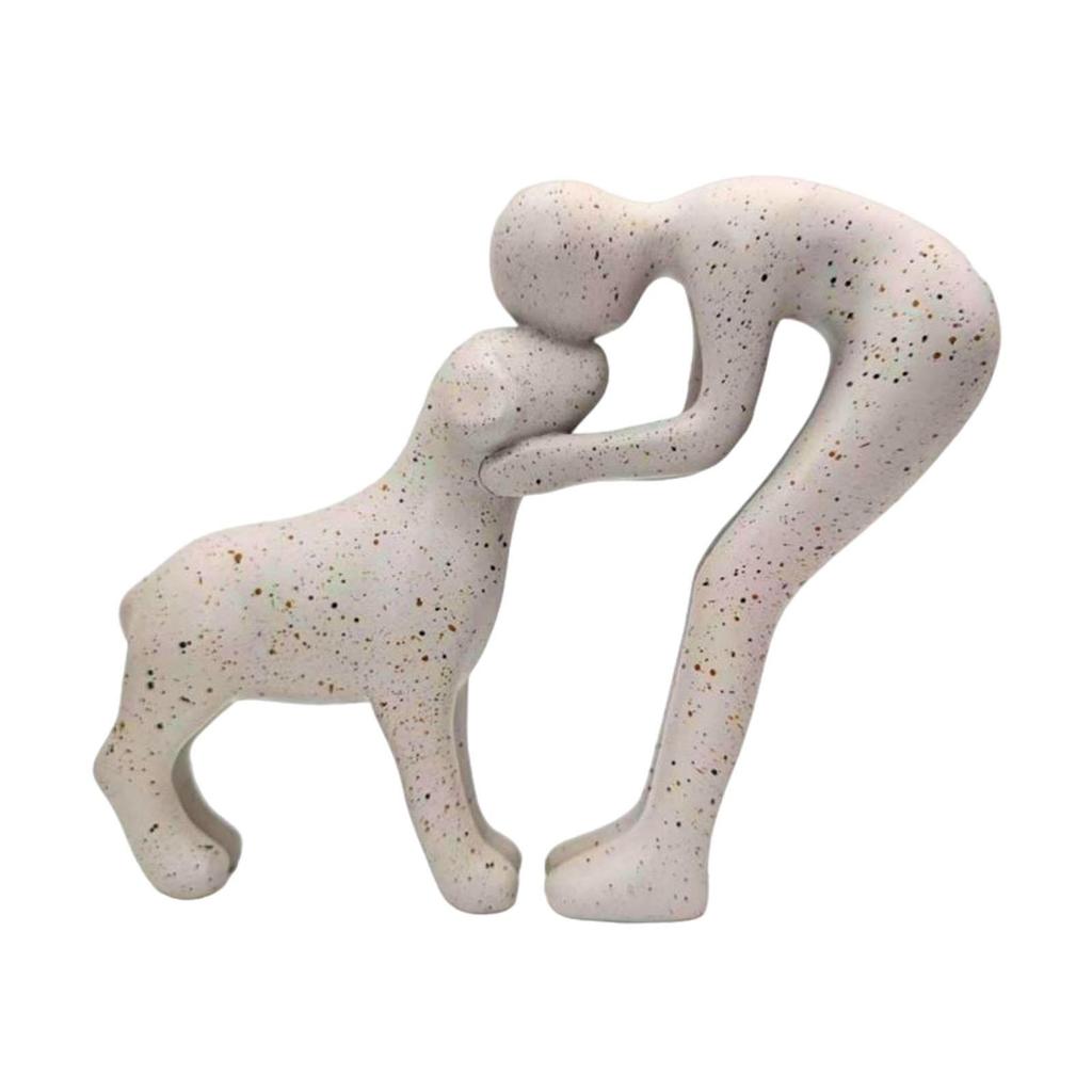 Man and Dog Statue Decoration 6.2x5.3 inch for Shelf Desktop Living Room