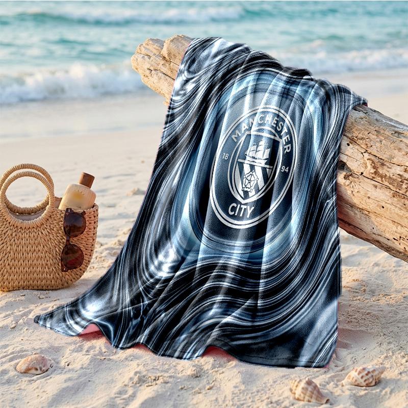Asciugamano da Spiaggia in Microfibra con Stampa Manchester City Asciugatura Rapida Assorbente Grande Asciugamano per Spiaggia Nuoto Viaggio