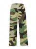 Damen Europäische & Amerikanische Camouflage Weitbeinige, Gerade Sportliche Freizeit-Hose