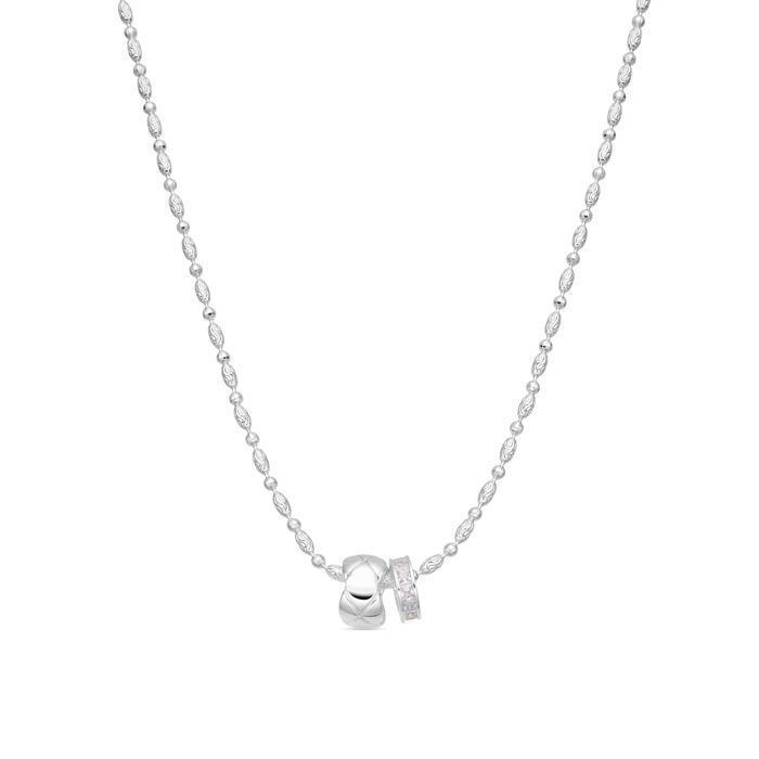 Collier - LUXENTER - Laino - Zircone brillante - Finition argent - Longueur 44,5 + 5 cm