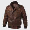 Herren Frühling & Herbst PU Leder Motorradjacke