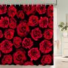 Love Red Rose Flowers Floral Shower Curtain Bathroom Curtains Waterproof Polyeste Fabric Bathtub Decor With Hooks 180X180cm