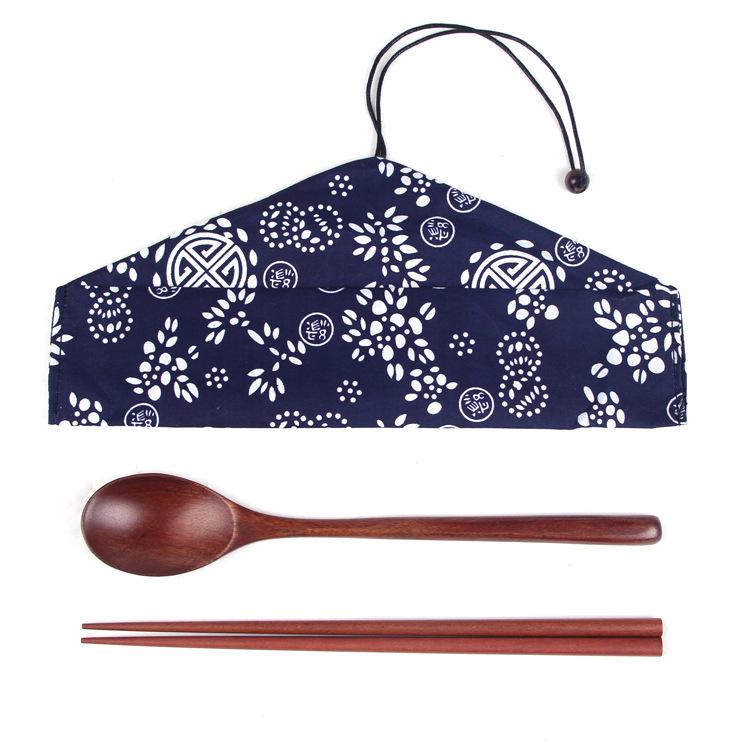 Creative Wooden Chopsticks & Spoon Set: Dishwasher-Safe Japanese Travel Tableware with Logo