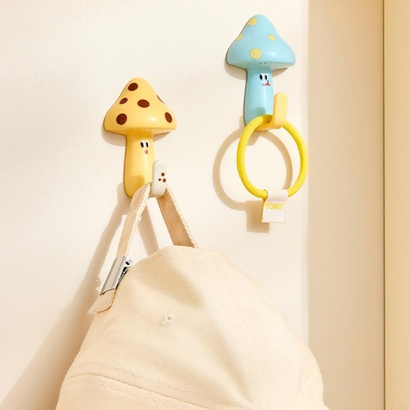 Detachable Mushroom Hooks High Capacity Wall Hooks Creative Room Decoration Perfect for Hanging Towels Robes Curtains HX6C