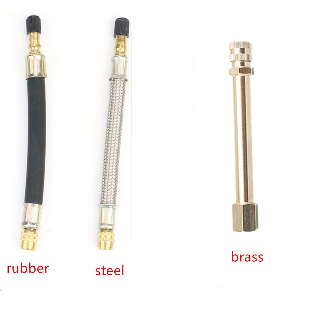 Stainless Steel Mesh Wrapped Flexible Braided Metal BRASS Rubber TYRE VALVE EXTENSION Flexible TRUCK TRANSIT VAN Car ADAPTOR Tire Chucks 1