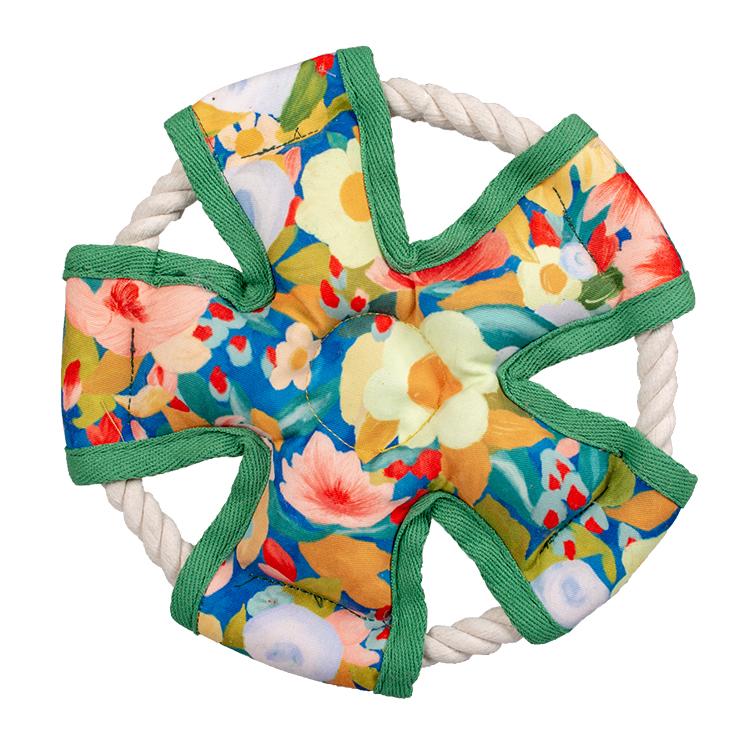 Manufacturer Custom logo Indestructible Chew Flower Design Dog Plush Stuffed Rope Toy
